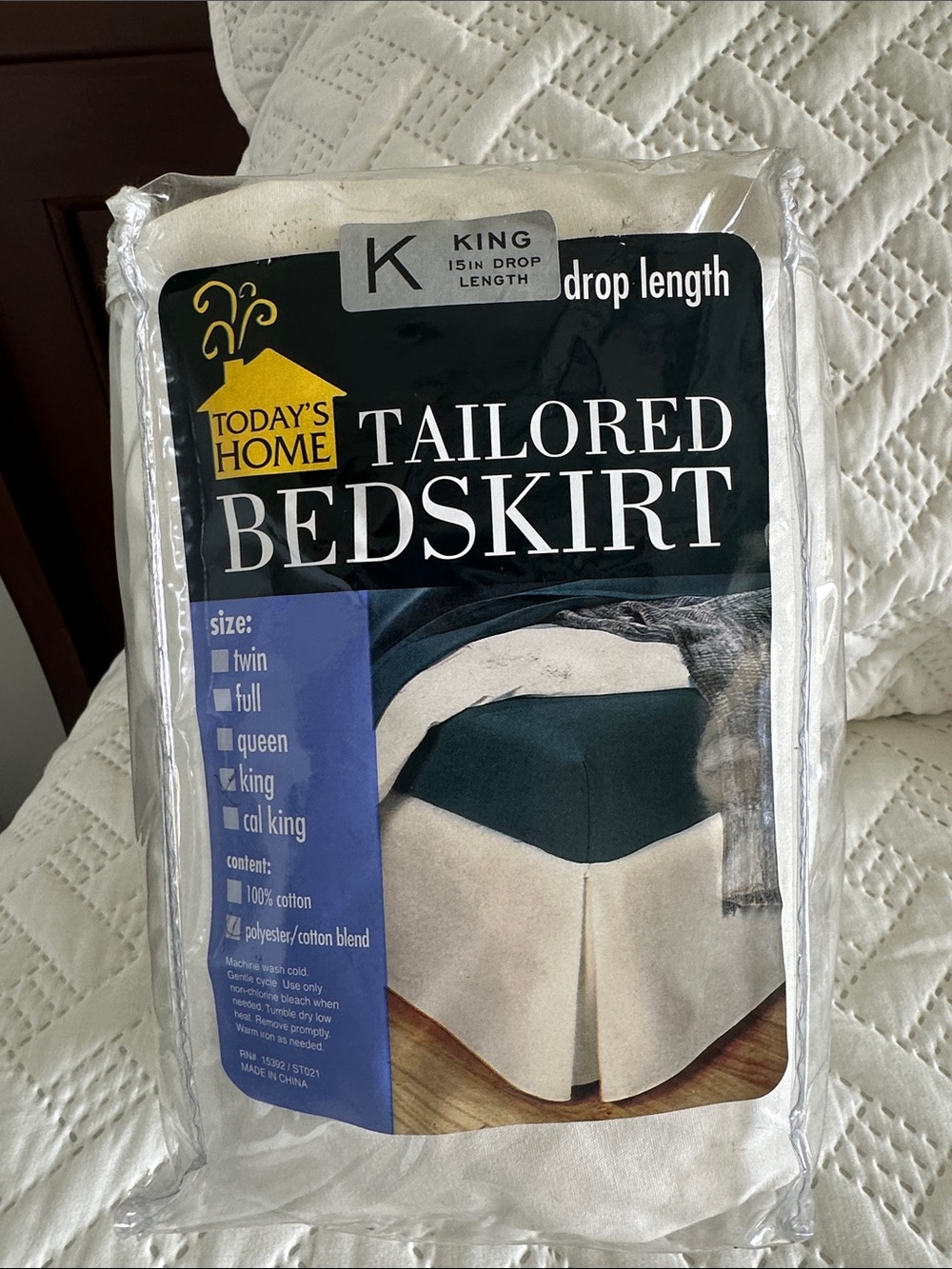 Tailored Bedskirt — King, White